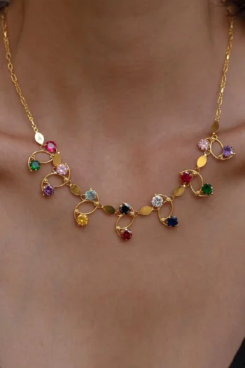 14K Solid Gold Colourful Ivy Necklace – Dainty Gold Pendant NecklaceCelebrate the beauty of nature with our 14K Solid Gold Colourful Ivy Necklace, expertly handcrafted from genuine 14K Solid Gold. Featuring a graceful ivy-inspired pendant with colourful detailing, this elegant necklace symbolises growth, strength, friendship, and everlasting love, making it a meaningful addition to any jewellery collection.  The delicate ivy design is beautifully complemented by vibrant accents and a polished gold finish, creating a timeless piece that adds colour and sophistication to both everyday outfits and special occasions. Wear it alone for a refined look or layer it with your favourite necklaces for effortless style.  Crafted from genuine 14K Solid Gold, this necklace offers exceptional quality, lasting beauty, and everyday comfort. Its elegant botanical design makes it a thoughtful gift for birthdays, anniversaries, Valentine's Day, Mother's Day, Christmas, or someone special.  Beautifully presented in a premium jewellery gift box, this charming ivy necklace is a keepsake to treasure for years to come.  Product Details  Genuine 14K Solid Gold Colourful ivy pendant design Nature-inspired jewellery High-polish finish Lightweight and comfortable for everyday wear Hypoallergenic Perfect for layering or wearing alone Suitable for everyday wear and special occasions Presented in a premium jewellery gift box Gift wrapping available