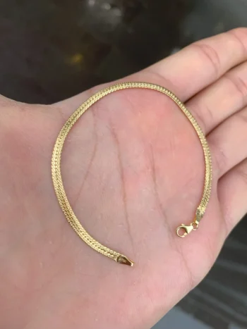 14K Solid Gold Serengeti Snake Bracelet – Handmade Dainty Bracelet