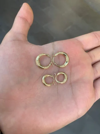 14K Solid Gold Round Hoop Earrings – Medium Circle Hoop Earrings