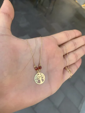 14K Solid Gold Medium Tree of Life Necklace – Dainty Nature Pendant